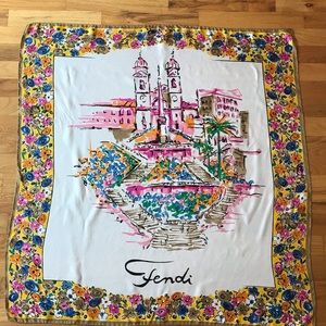 Fendi hand rolled silk scarf